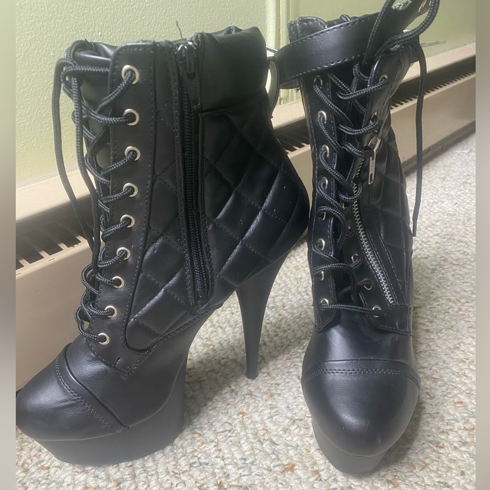 Pleaser quilted heels, never worn